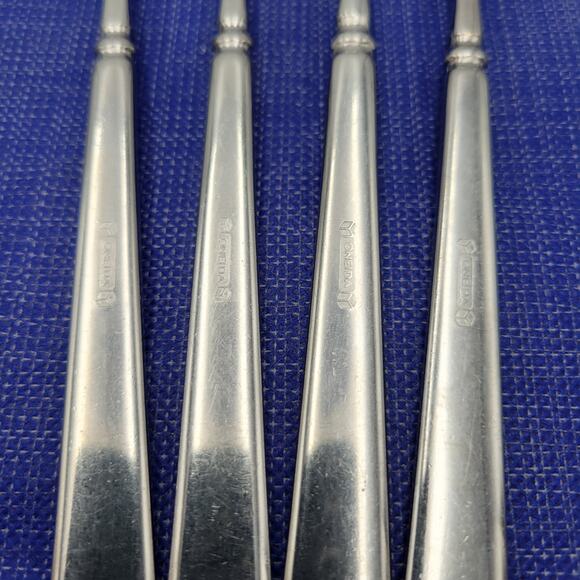 Oneida CUBE EASTON Glossy Dinner Fork Stainless Flatware Set of 4 - Picture 4 of 7